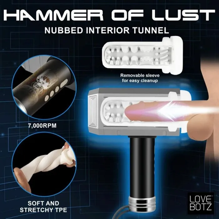XR Brands Love Botz Male Sex Toys Thunder Stroker Sucking Masturbator Silver XR Brands Love Botz Male Sex Toys Thunder Stroker Sucking Masturbator Silver