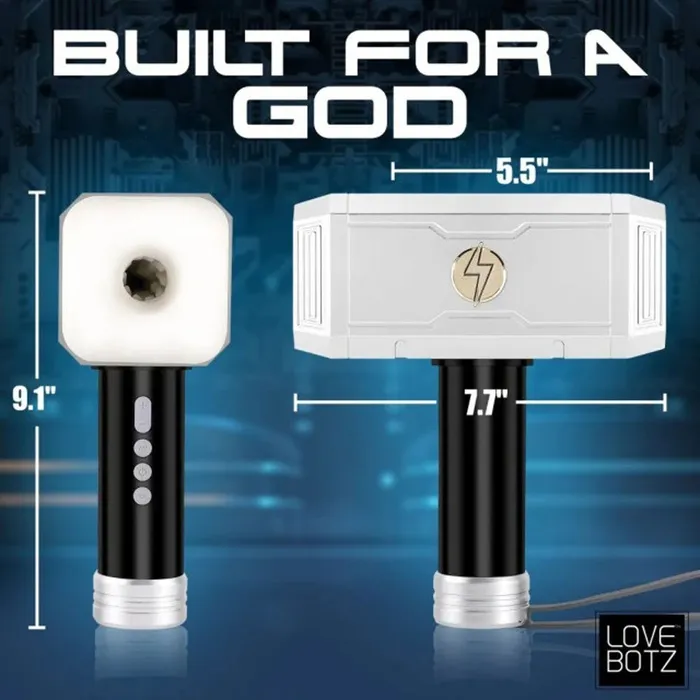 XR Brands Love Botz Male Sex Toys Thunder Stroker Sucking Masturbator Silver XR Brands Love Botz Male Sex Toys Thunder Stroker Sucking Masturbator Silver