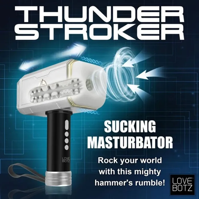 XR Brands Love Botz Male Sex Toys Thunder Stroker Sucking Masturbator Silver XR Brands Love Botz Male Sex Toys Thunder Stroker Sucking Masturbator Silver