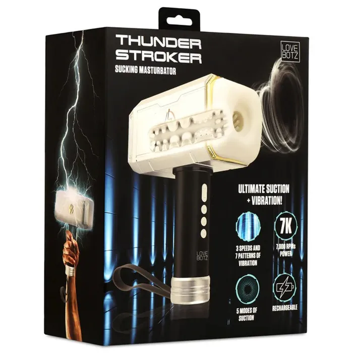 XR Brands Love Botz Male Sex Toys Thunder Stroker Sucking Masturbator Silver XR Brands Love Botz Male Sex Toys Thunder Stroker Sucking Masturbator Silver