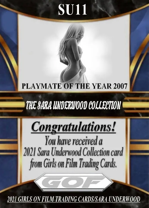 2021 GOF Sara Underwood Collection PMOY Card GOF Cards Vibrators