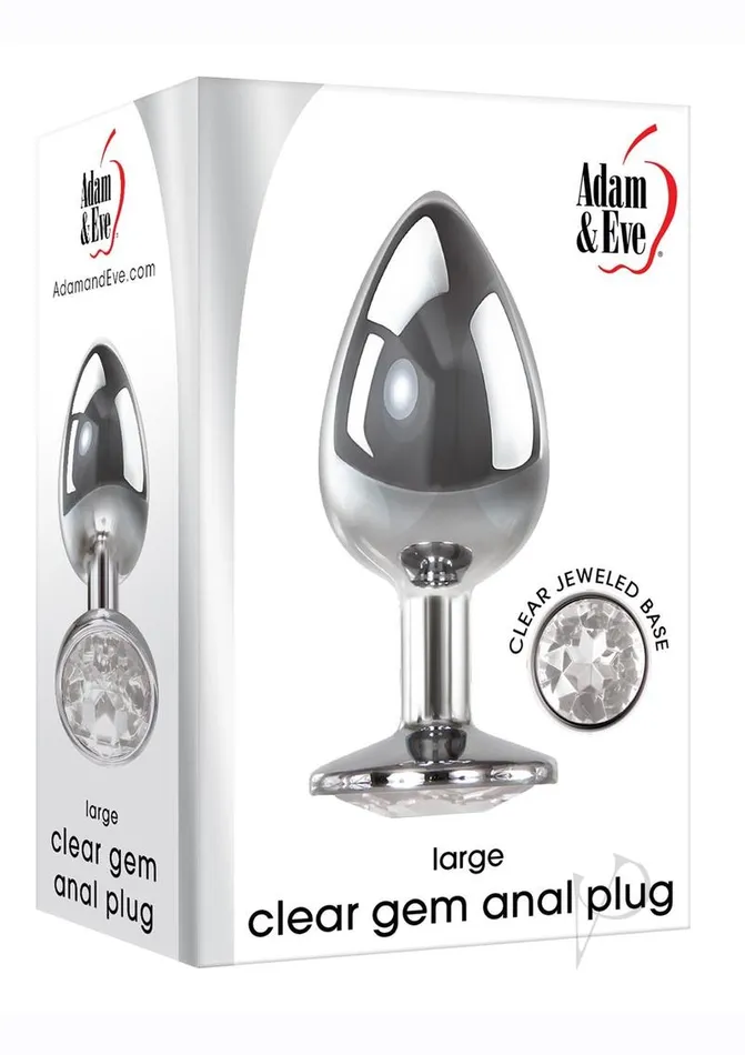 Adam and Eve Male Sex Toys Aande Clear Gem Anal Plug Large