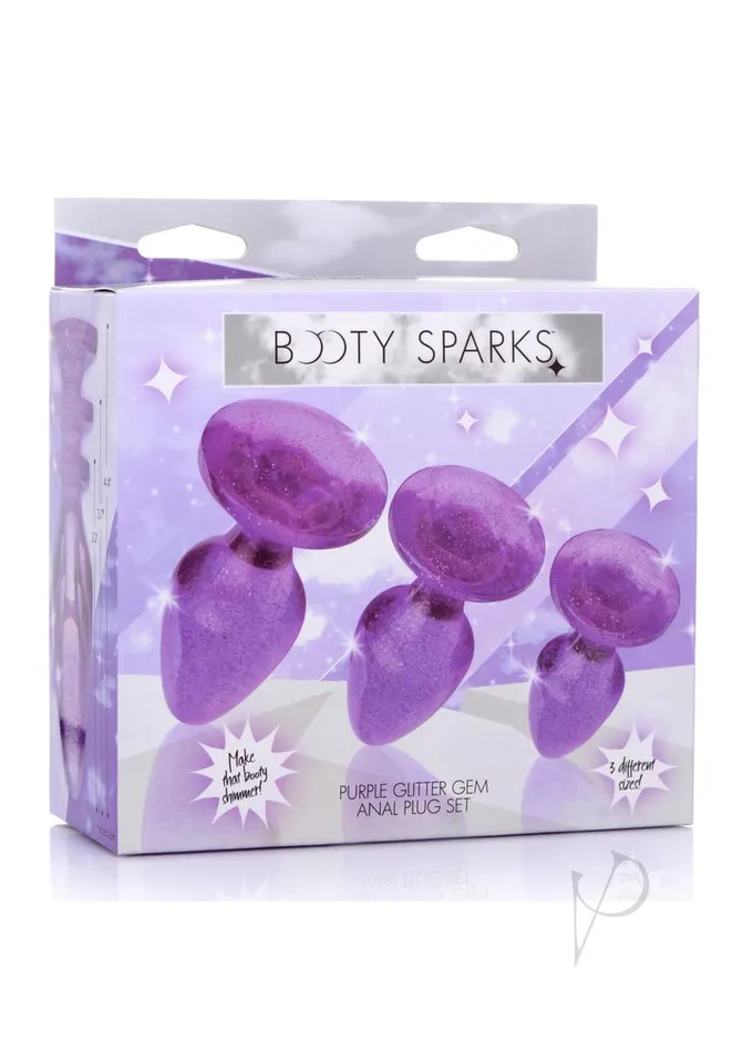 Anal Booty Sparks Booty Sparks Glitter Gem Plug Set Purple