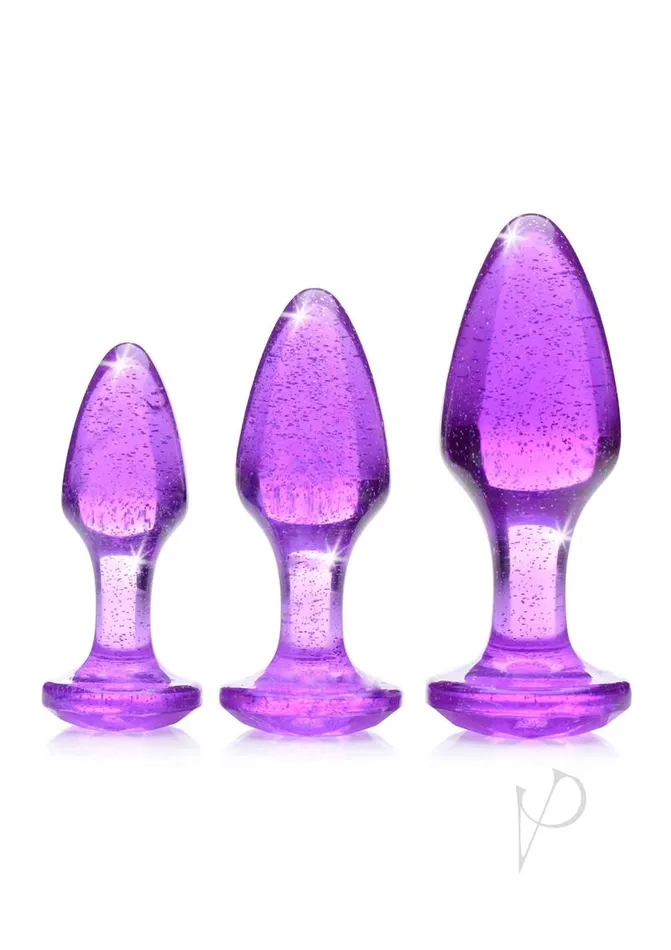 Anal Booty Sparks Booty Sparks Glitter Gem Plug Set Purple