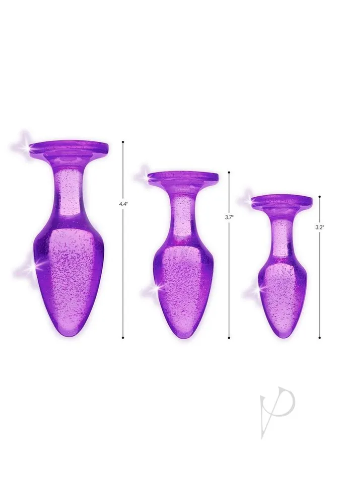 Anal Booty Sparks Booty Sparks Glitter Gem Plug Set Purple