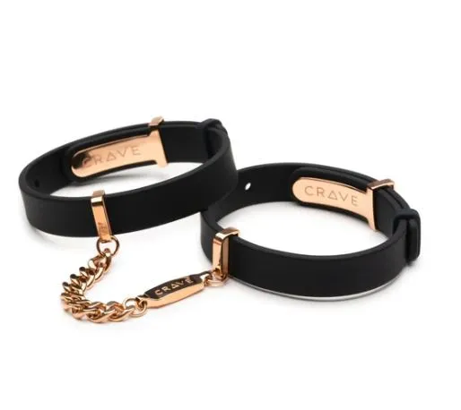 Anal CRAVE INNOVATIONS INC Crave Silicone Black Rose Gold Cuff Bracelets