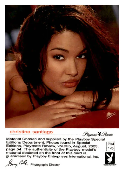 Anal PLAYMATE REVIEW Memorabilia CHRISTINA SANTIAGO 1 of 5 JimS Cards and More Anal PLAYMATE REVIEW Memorabilia CHRISTINA SANTIAGO 1 of 5 JimS Cards and More