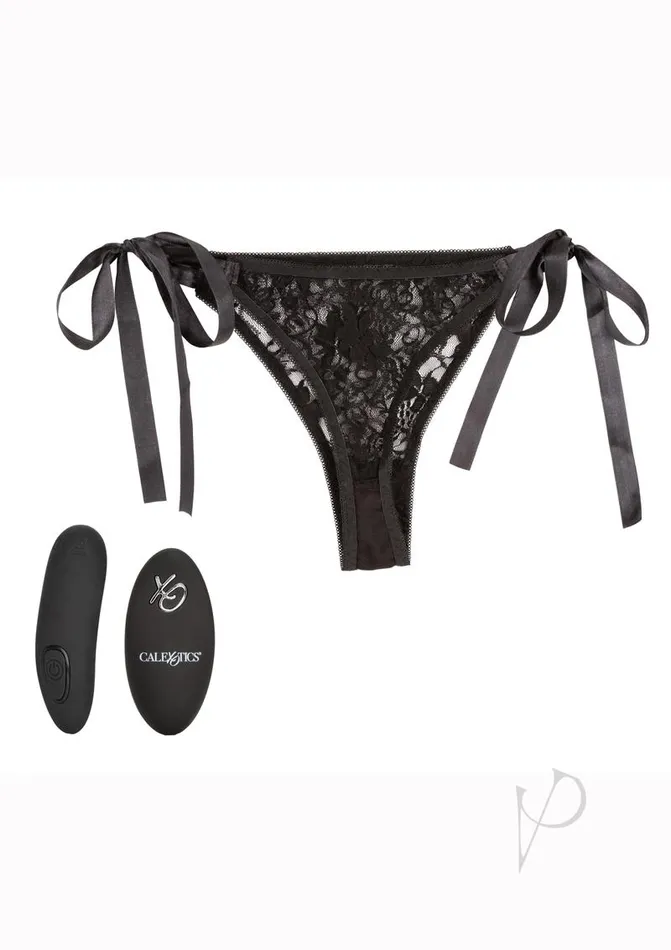 Anal Remote Control Lace Thong Set Black Remote Controlled Vibes