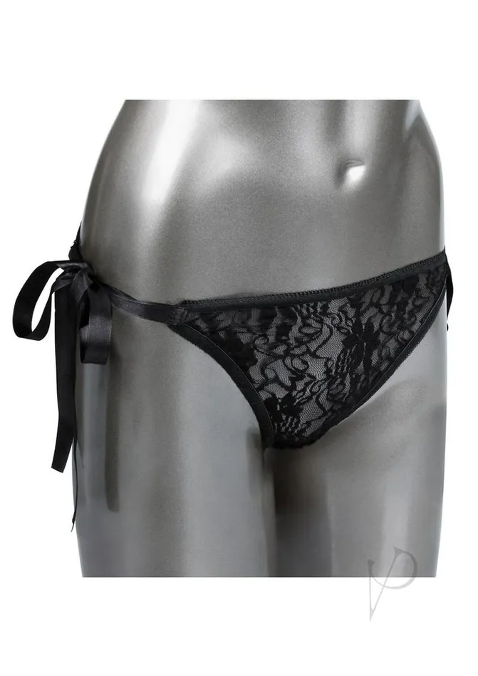Anal Remote Control Lace Thong Set Black Remote Controlled Vibes