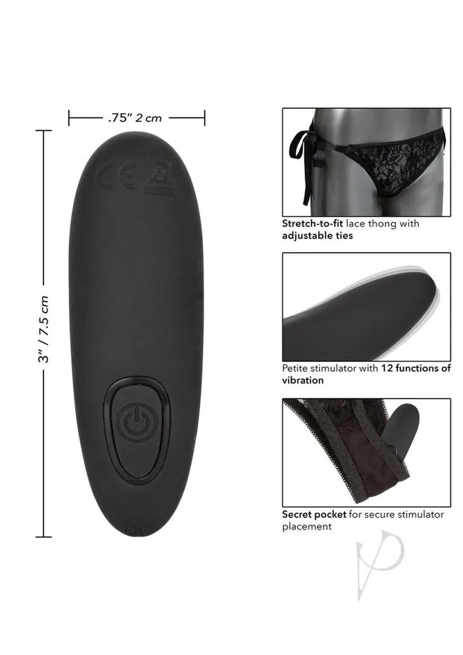 Anal Remote Control Lace Thong Set Black Remote Controlled Vibes