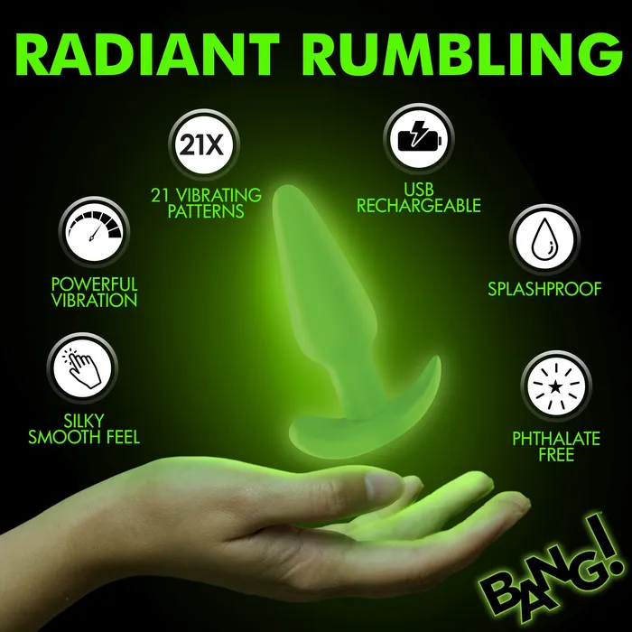 Anal XR Brands Glowinthedark Silicone Butt Plug