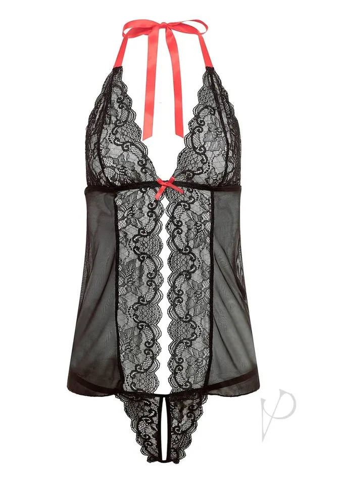 Barely B Open Front Babydoll Black Barely Bare Anal