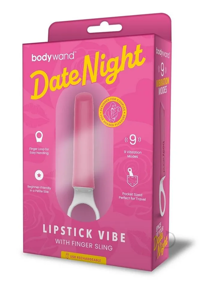 Bodywand Date Night Lipstick Finger Pnk Bodywand Female Sex Toys