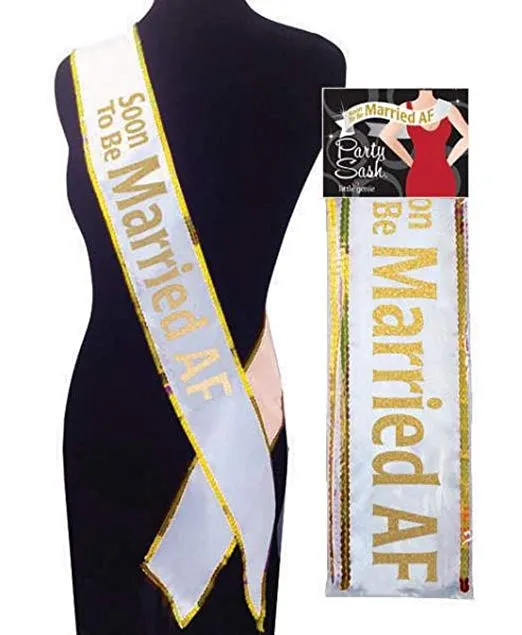Castle Megastore Vibrators Soon to Be Married AF Sequin Party Sash