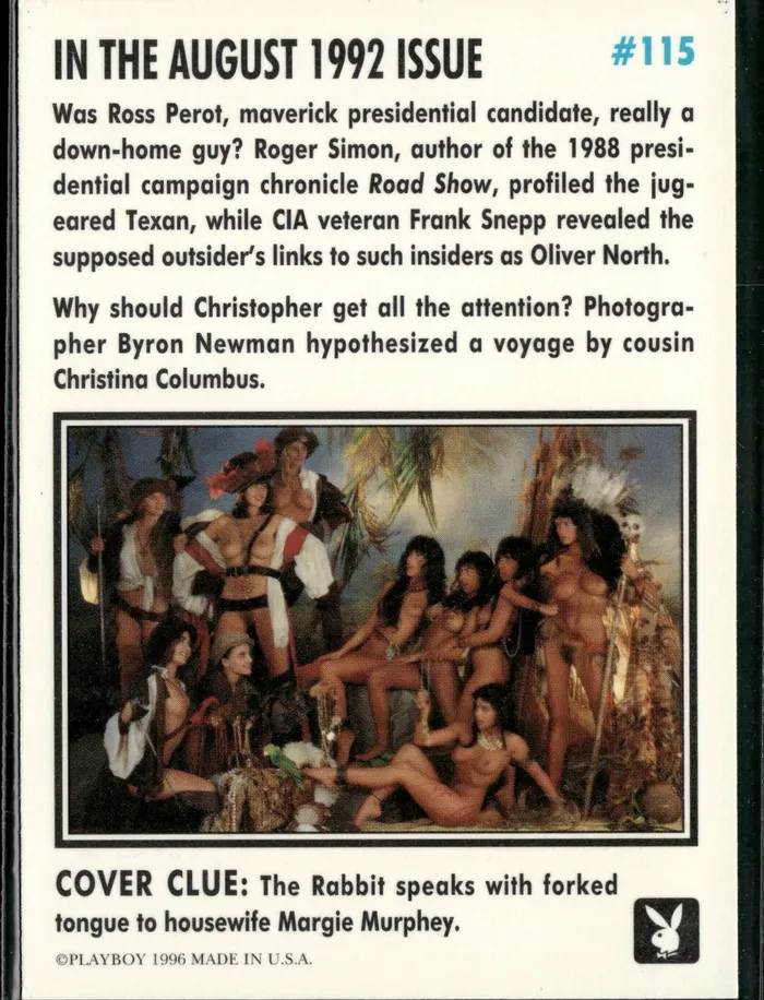 Couples Dans Cards Playboy Centerfolds August Edition Cover Margie Murphey Card 115 Couples Dans Cards Playboy Centerfolds August Edition Cover Margie Murphey Card 115