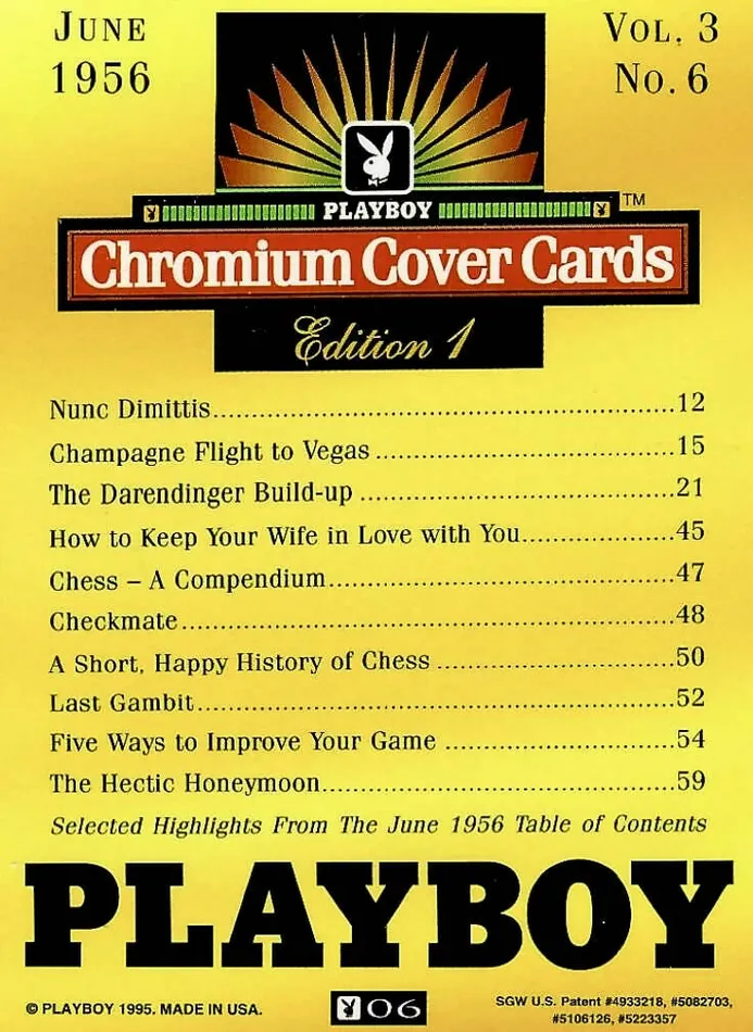 Couples Greenthunderbirds Cards Playboy Chromium Cover Edition 1 6