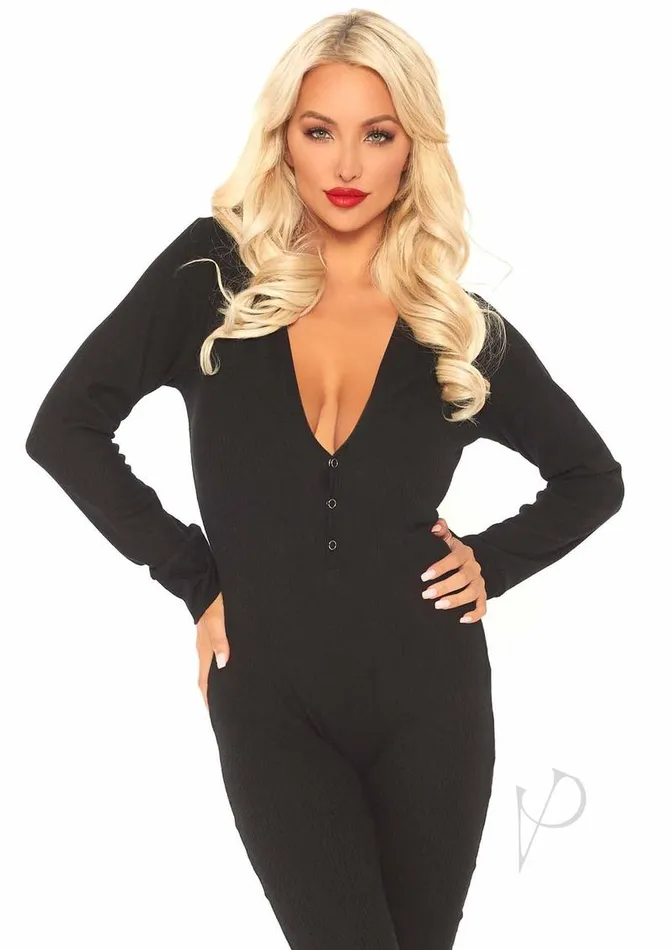 Cozy Brushed Long Johns Wflap Ml Blk Leg Avenue Vibrators