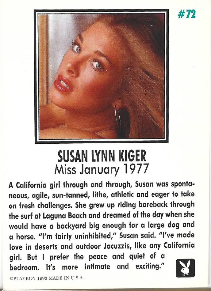 Dans Cards Couples Playboy January Edition Susan Lynn Kiger Card 72