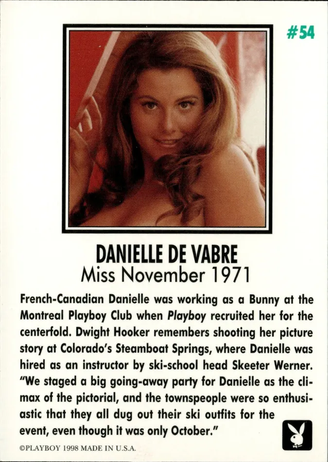 Dans Cards Playboy Centerfolds November Edition Danielle De Vabre Card 54 Couples Dans Cards Playboy Centerfolds November Edition Danielle De Vabre Card 54 Couples