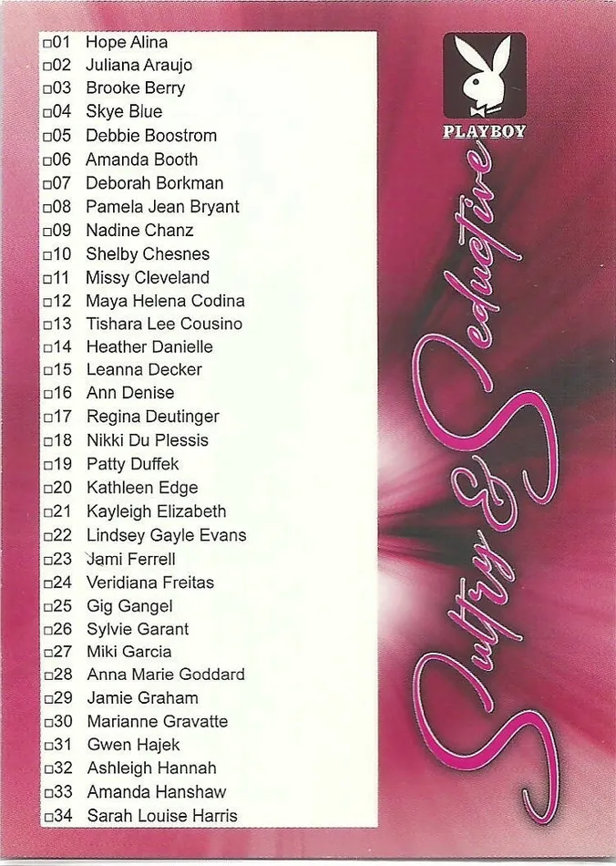 Dans Cards Playboy Sultry Seductive Checklist 1 Card 99 Vibrators