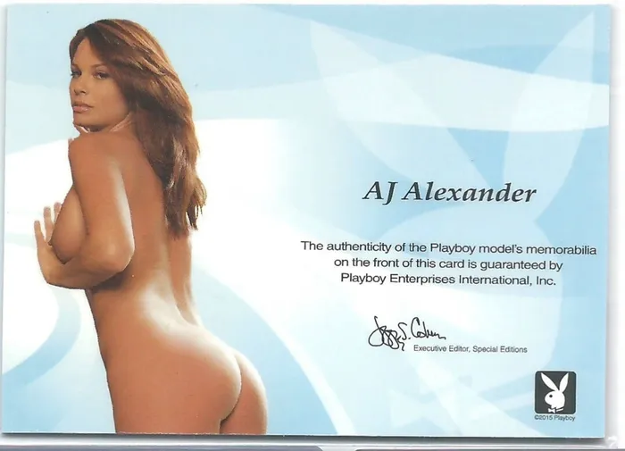 Dans Cards Vibrators Playboy Centerfold Update 5 AJ Alexander Spotlight Memorabilia Card