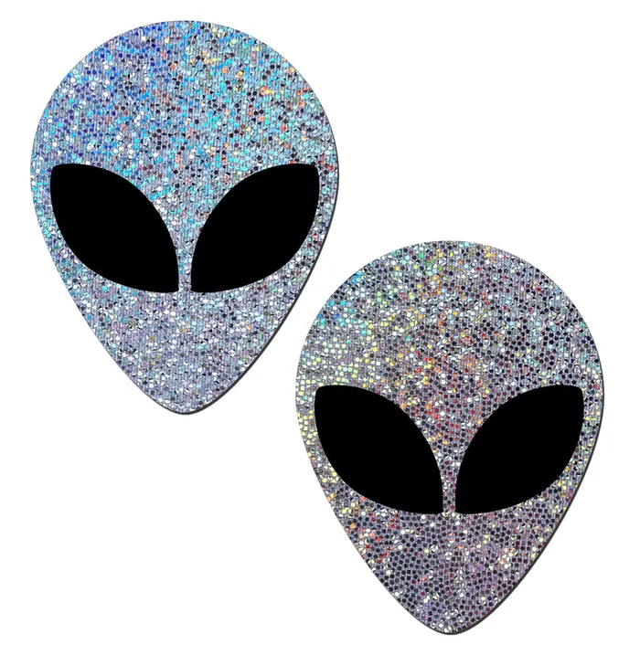 Dildos Alien Pasties Silver Glitter Castle Megastore