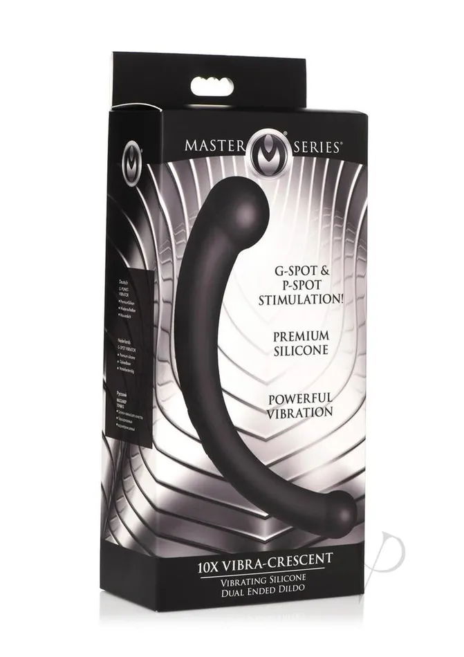 Dildos Master Series Ms Vibra Crescent Dual Dildo Black