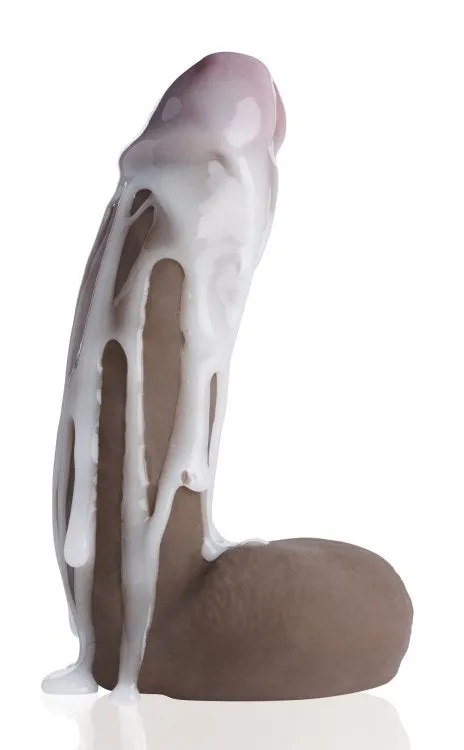 Dildos Xandebay Loadz 8in Dual Density Squirting Dildo Dark