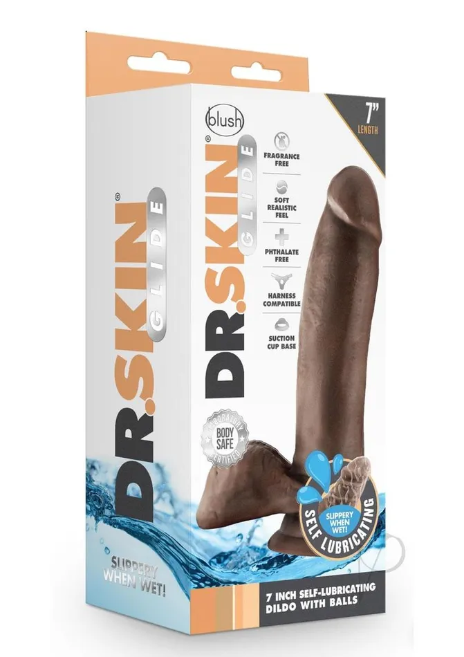 Dr Skin Dr Skin Glide Dildo Wballs 7 Chocolate Dildos