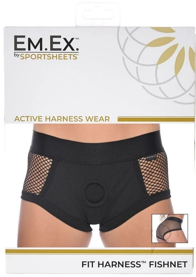 Em Ex Fit Harness Fishnet Xl Black EMEX Anal