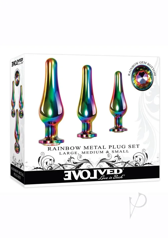 Evolved Anal Rainbow Metal Plug Set