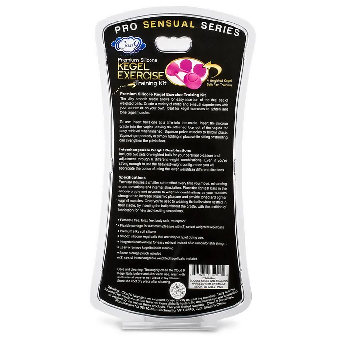 Female Sex Toys Cloud 9 Kegel Training Kit With 4 Weighted Balls Premium Silicone Pouch