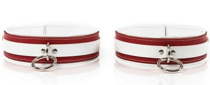 fetishtoyboxcom Restraints PREMIUM LEATHER NAUGHTY NURSE THIGH CUFFS BONDAGE GEAR