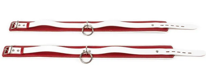 fetishtoyboxcom Restraints PREMIUM LEATHER NAUGHTY NURSE THIGH CUFFS BONDAGE GEAR
