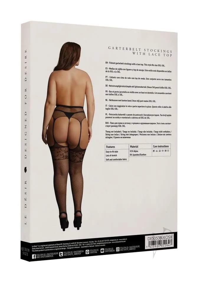 Garterbelt Stocking Lace Top Qn Blk Le Desir Couples Garterbelt Stocking Lace Top Qn Blk Le Desir Couples