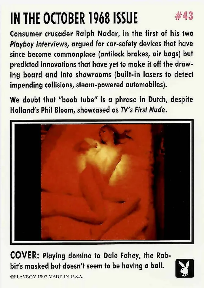 Greenthunderbirds Cards Couples Playboy October Edition 43 Playboy Cover