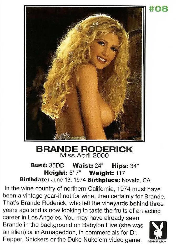 Greenthunderbirds Cards Vibrators Playboy Centerfold Collector Cards 2000 Thru 2002 8 Brande Roderick