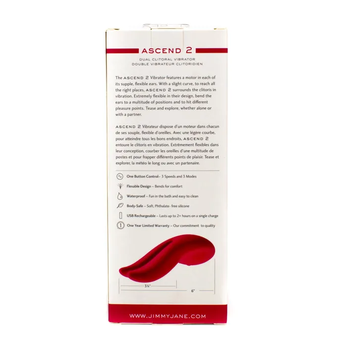 Jimmyjane Ascend 2 Waterproof 6 Function USB Rechargeable Clitoral Vibrator Jimmyjane Female Sex Toys