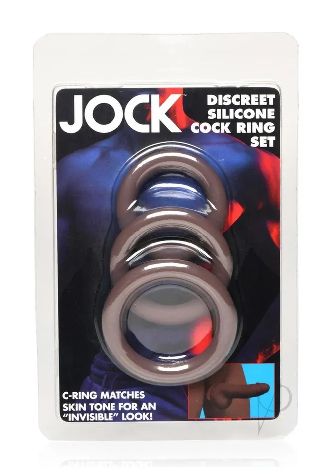 Jock Anal Jock Discrete Silic Cockring Set Drk