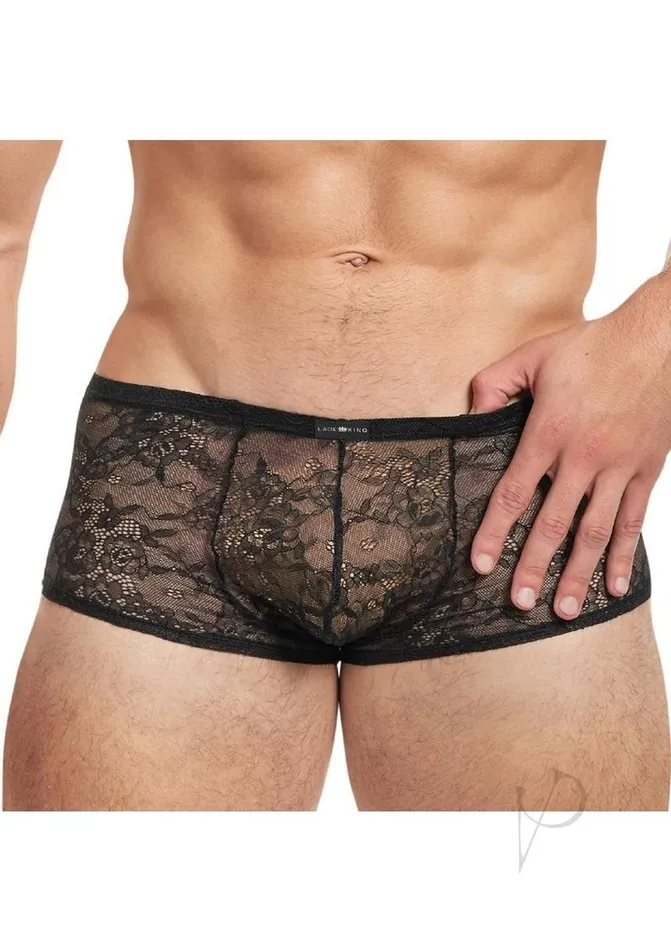 Lace King Vibrators Lace King Lace Trunks Ml Blk