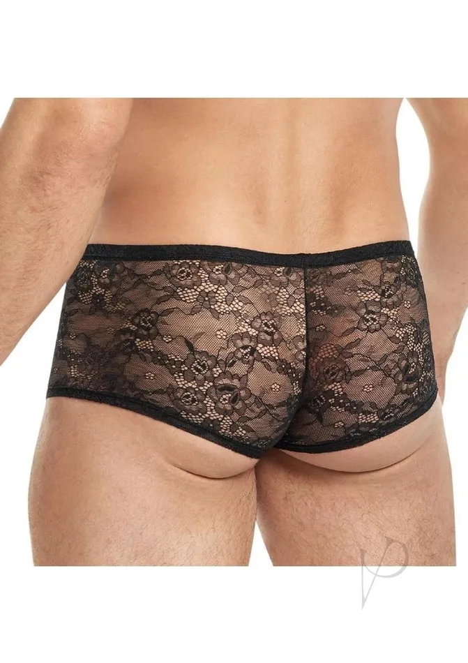 Lace King Vibrators Lace King Lace Trunks Ml Blk