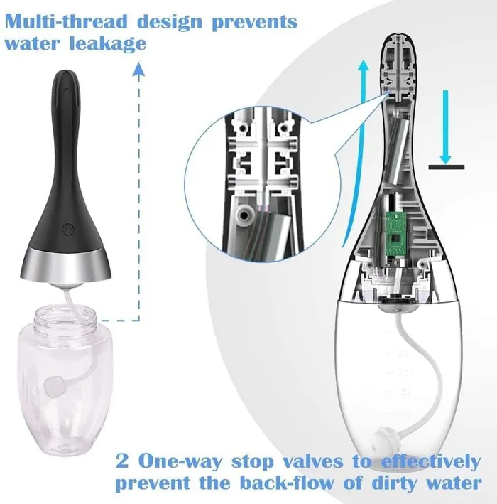 Adorime Anal Automatic Electric Water Spray Enema Bulb 12 fl oz White