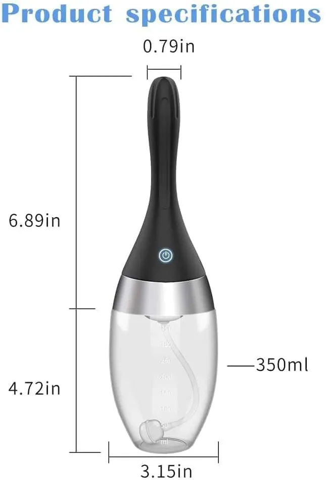 Adorime Anal Automatic Electric Water Spray Enema Bulb 12 fl oz White