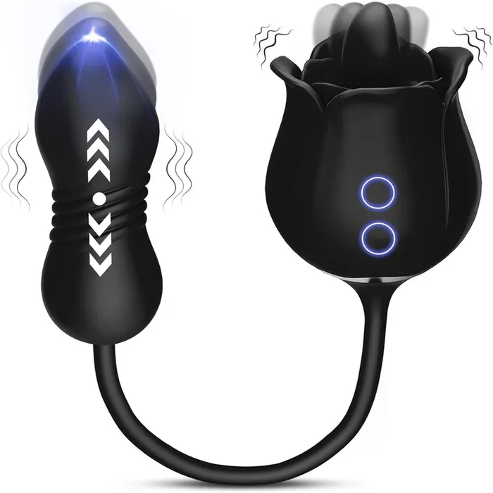 Adorime Female Sex Toys Rose Passion Toy with Thrusting Dildo for Couples Clitoral Nipple Licker for Woman Close Up Pussy Licking Girl on Girl