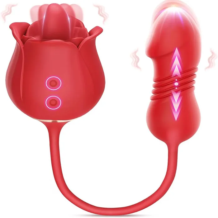 Adorime Female Sex Toys Rose Passion Toy with Thrusting Dildo for Couples Clitoral Nipple Licker for Woman Close Up Pussy Licking Girl on Girl