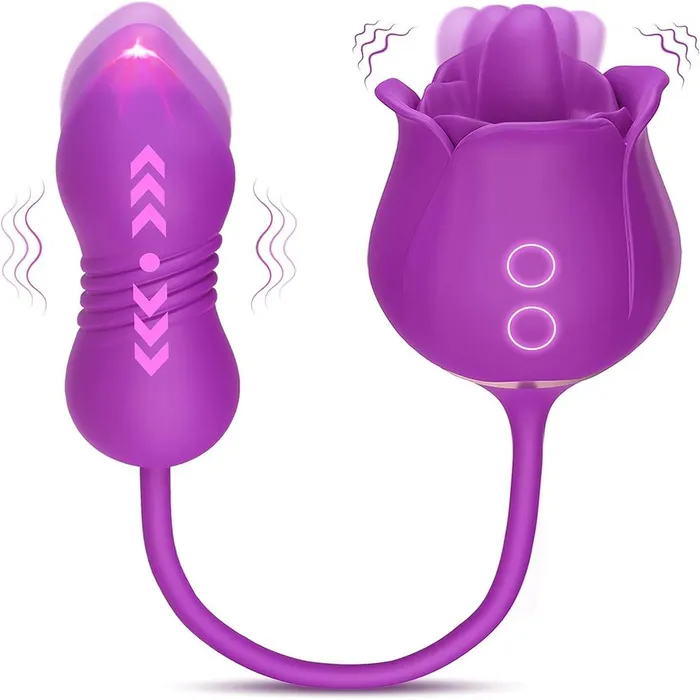 Adorime Female Sex Toys Rose Passion Toy with Thrusting Dildo for Couples Clitoral Nipple Licker for Woman Close Up Pussy Licking Girl on Girl