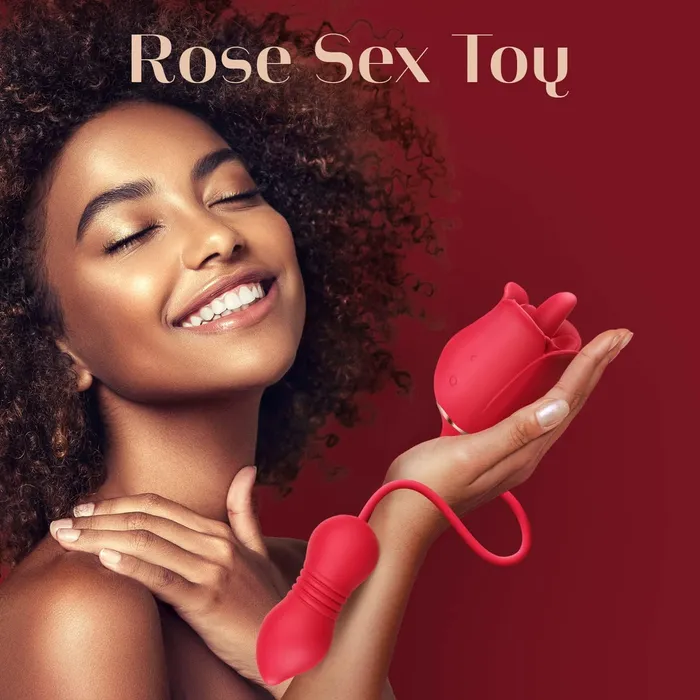 Adorime Female Sex Toys Rose Passion Toy with Thrusting Dildo for Couples Clitoral Nipple Licker for Woman Close Up Pussy Licking Girl on Girl