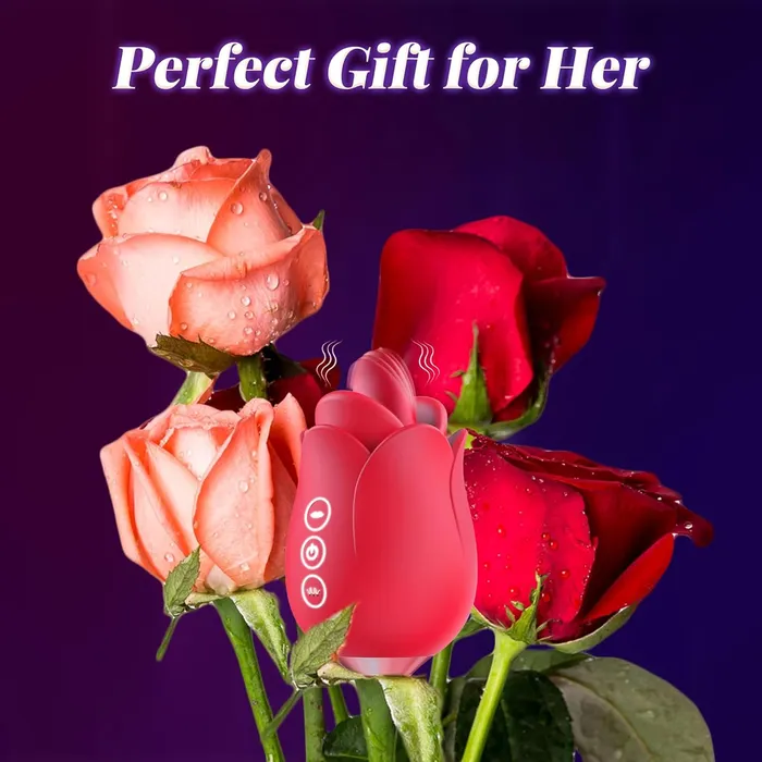 Female Sex Toys Adorime 4 in 1 MouthShaped Tongue Licking Kissing Rose Clitoral Stimulator Flapping Vibrator Pussy From Behind Rimming