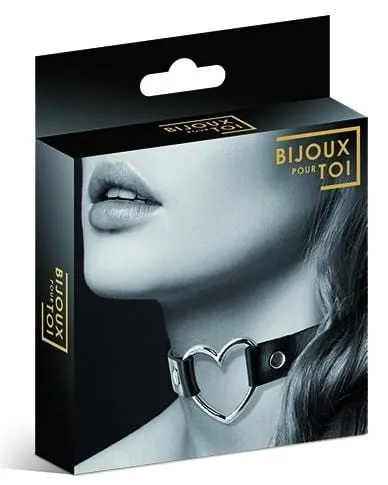 Bijoux Pour Toi Silver Heart Choker Black Bijoux pour toi Anal