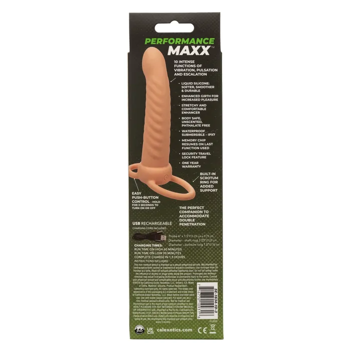 Calexotics Female Sex Toys Performance Maxx Rechargeable Ribbed Dual Penetrator